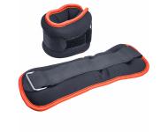 HKAW104-2 Утяжелители ALT Sport (2х1,5кг) (нейлон) в сумке (черный с оранжевой окантовкой)