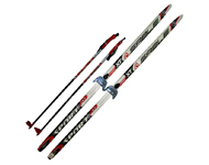 Комплект лыжный STC(пластиковые лыжи,палки,крепление 75мм)