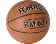 Мяч баск. TORRES BM600 арт.B32026, р.6, ПУ, нейлон. корд, бут. камера, темнокоричневый-черн