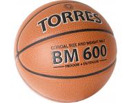 Мяч баск. TORRES BM600 арт.B32027, р.7, ПУ, нейлон. корд, бут. камера, темнокоричневый-черн