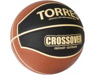 Мяч баск. TORRES Crossover арт.B32097, р.7,ПУ-комп, нейлон. корд, бут.камера, тем. черно-оранж-беж