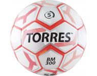 Мяч футб. TORRES BM 300 арт.F30745, р.5, 28 пан.,гл.TPU,2 подкл. слой, маш. сш., бело-красный