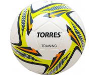 Мяч футб. TORRES Training арт.F31855, р.5, 32 панели. PU, 4 подкл. слоя, руч. сшивка, бело-зел