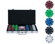 Набор для покера 300 фишек без номинала в кейсе(9,5 грамм)