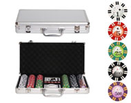 Набор для покера 300 фишек с номиналом в кейсе(9,5 грамм)
