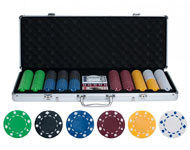 Набор для покера 500 фишек без номинала в кейсе(9,5 грамм)