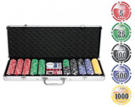 Набор для покера 500 фишек с номиналом в кейсе(11,5 грамм)
