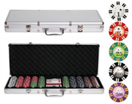 Набор для покера 500 фишек с номиналом в кейсе(9,5 грамм)