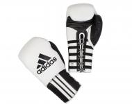 Перчатки боксерские Super Pro Safety Sparring Lace Quick Pull бело-черные adiBC22